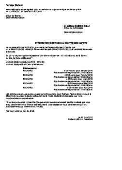 Attestation fiscale